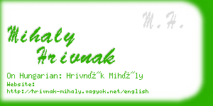 mihaly hrivnak business card